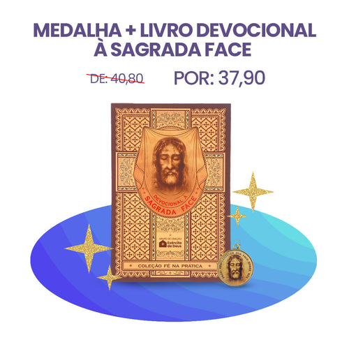 Medalha + Livro Devocional à Sagrada Face | Fé na Prática | Exército de Deus