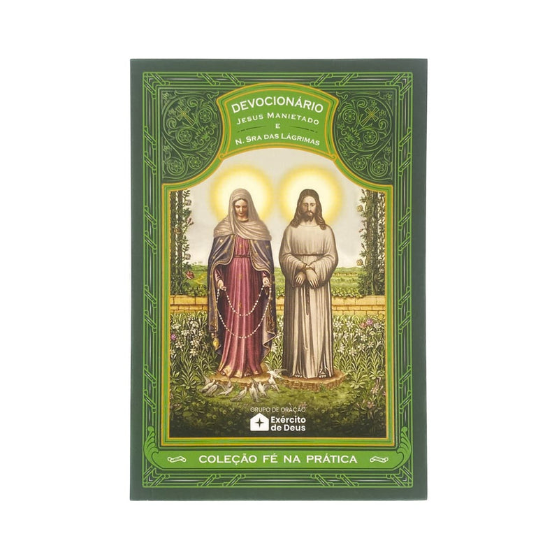 Coroa + Livro Devocionário Jesus Manietado e N. Sra. das Lágrimas | Fé na Prática | Exército de Deus